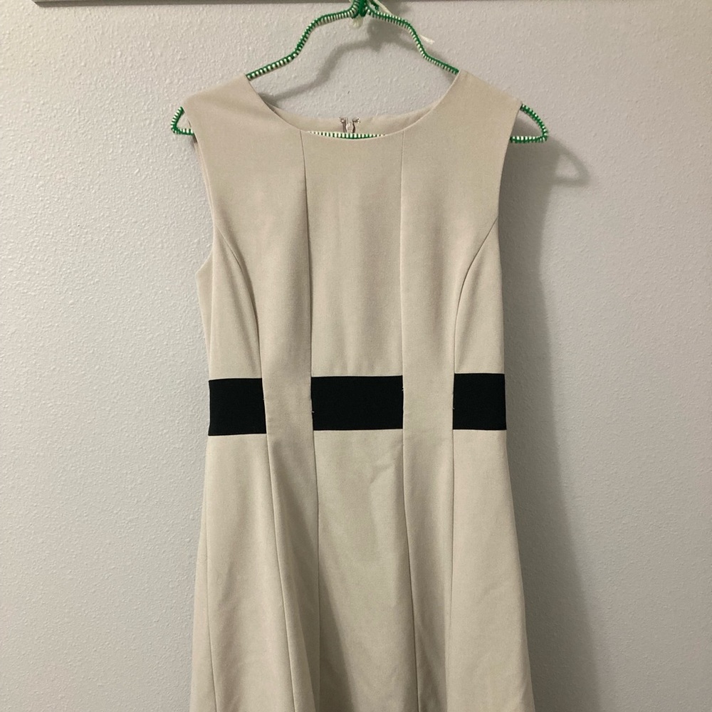 Cream, Black and White Dress